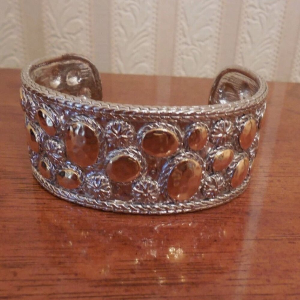 STUNNING LADIES TWO TONE CUFF BRACELET